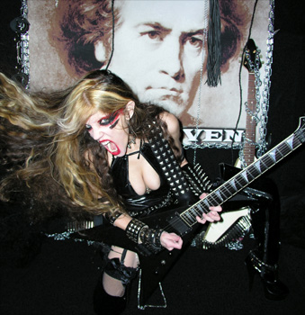 The Great Kat, The World's Fastest Guitarist, unleashes the ULTIMATE Shred Guitar CD, "BEETHOVEN SHREDS", featuring: -"THE FLIGHT OF THE BUMBLE-BEE"  Shredding at 300 BPM! -BEETHOVEN'S "5TH SYMPHONY"  with the world's most famous 4 notes! -BACH'S "BRANDENBURG CONCERTO #3"  with 6 shredding guitars! -PAGANINI'S "CAPRICE #24"  starring Great Kat's demonic guitar virtuosity! & MORE!!