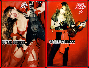 WINNER of GREAT KAT CONTEST! RED, from MASSACHUSETTS is the WINNER of THE GREAT KAT "GIVING THANKS TO GODDESS" THANKSGIVING CONTEST! RED WON a FREE KAT HYPERSPEED T-SHIRT, KAT THONG & SKULL RING! THE WINNING REASON "WHY YOU ARE GIVING THANKS TO GODDESS": "She's blistering hot, she plays guitar like a m-fer, she plays violin like a m-fer" - Red, from Massachusetts
