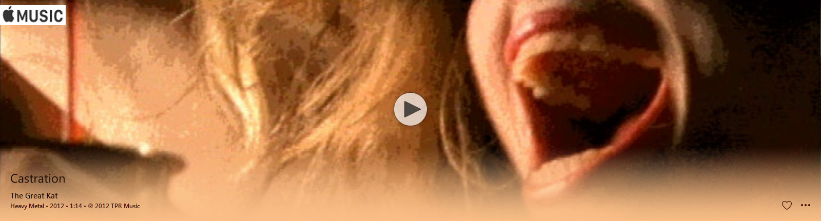 APPLE MUSIC is NOW STREAMING The Great Kat's "CASTRATION" MUSIC VIDEO!