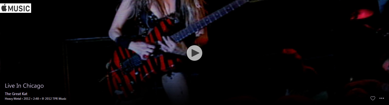 APPLE MUSIC is NOW STREAMING The Great Kat's "LIVE IN CHICAGO" MUSIC VIDEO!