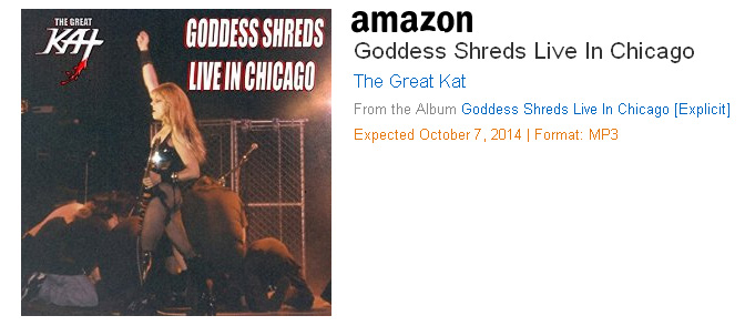 OUT NOW! THE GREAT KATS GODDESS SHREDS LIVE IN CHICAGO SINGLE! AVAILABLE WORLDWIDE on AMAZON!