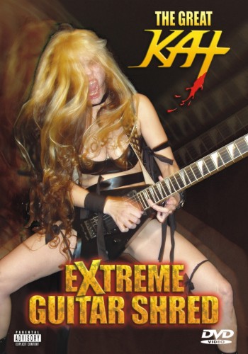 NACHRICHTEN'S REVIEW OF THE GREAT KAT'S "EXTREME GUITAR SHRED" DVD! "Extreme Guitar Shred from The Great Kat. The Death Metal hard rock antics of The Great Kat is not a gimmick. Katherine offers her guitar to the devil. Above all sits the American flag - and The Great Kat with her guitar and instruments of torture. Driven and extreme are the right words to describe this art. Extreme Guitar Shred could be an art form." -By  Christopher Doemges, Nachrichten