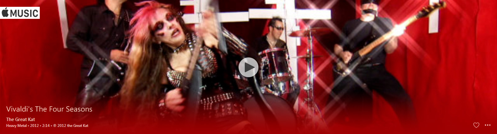 APPLE MUSIC is NOW STREAMING The Great Kat's VIVALDI'S "THE FOUR SEASONS" MUSIC VIDEO!