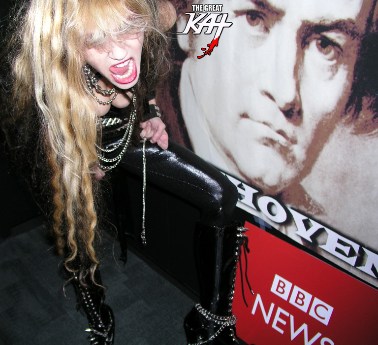 THE GREAT KAT SHREDS BBC RADIO'S NY STUDIO (Oct. 27, 2014) with RAINER HERSCH IN LONDON! STAY TUNED for THE GREAT KAT INTERVIEW ON BBC RADIO'S "FAST AND FURIOSO" SHOW!