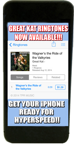iTUNES PREMIERES THE GREAT KATS SHREDCLASSICAL RINGTONES  BRING WAGNER TO YOUR IPHONE!!