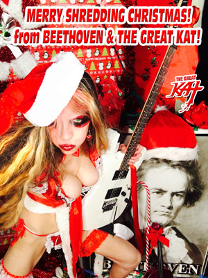 MERRY SHREDDING CHRISTMAS! from BEETHOVEN & THE GREAT KAT! From Today, Dec. 13, 2016 SANTA BEETHOVEN Photo Shoot! PERSONALIZED AUTOGRAPHED 8x10 HOT KAT Photo! $6